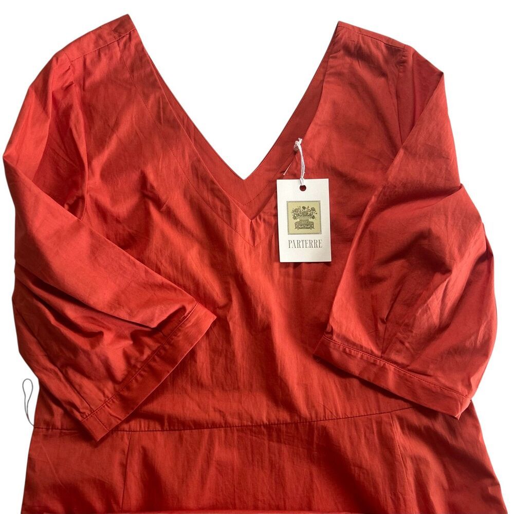 Parterre Margot Nwt Coral Cotton Maxi Dress Made In Usa — image 5 of 8